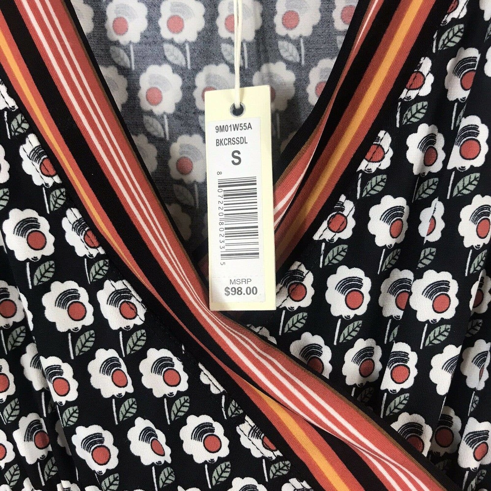 Max Studio Black And Orange Patterned Midi Dress - image 5